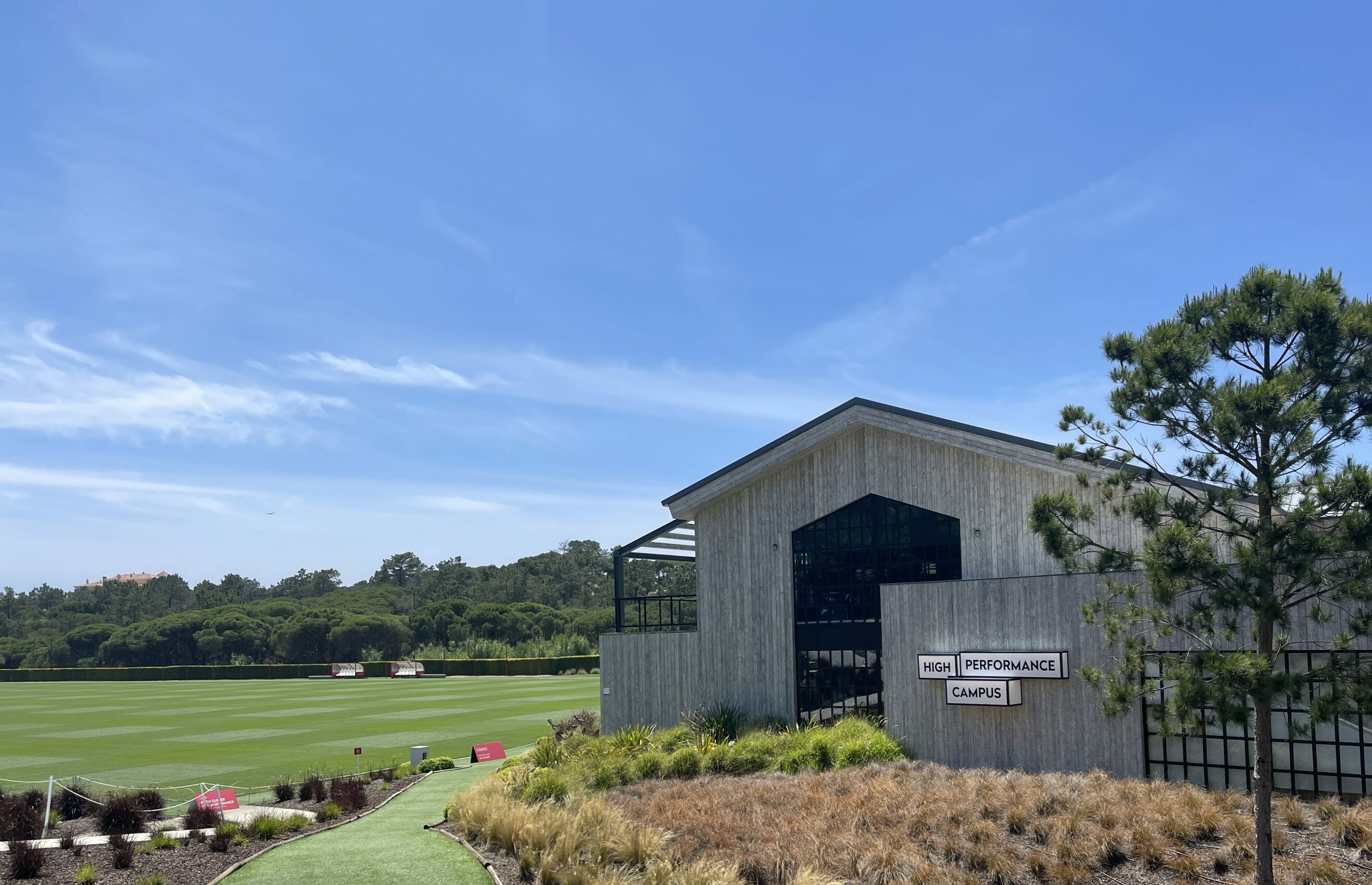 The Campus, Quinta do Lago Sports Complex shown on a sunny day.